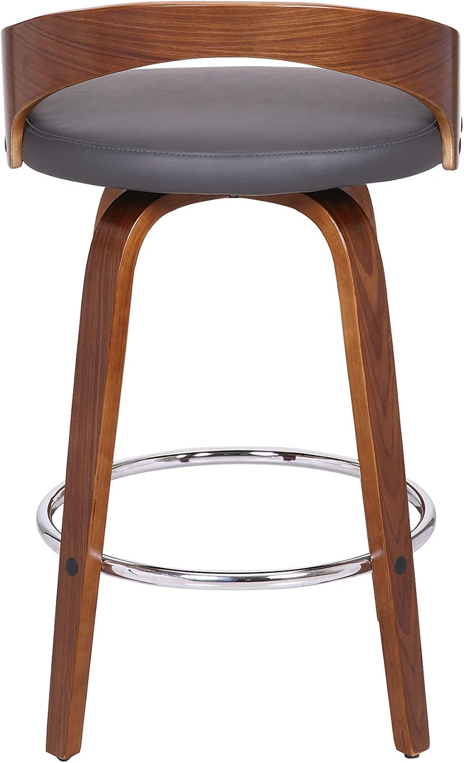 アルメンリビング(Armen Living) Barチェア バースツール ブラウン/ウォールナット フェイクレザー 座面高さ76.2cm Vienna モダン スタイリッシュ レザー調 おしゃれ ミニマル 都会的 洗練 スリム マットブラック 職人技 ソリッド 存在感 モノトーン【日本正規輸入品】 - 画像 (9)