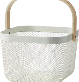 ニトリ(NITORI) バスケット スクウェア ET02 ホワイト 幅24×奥行24.5×高さ17.5cm 8161701