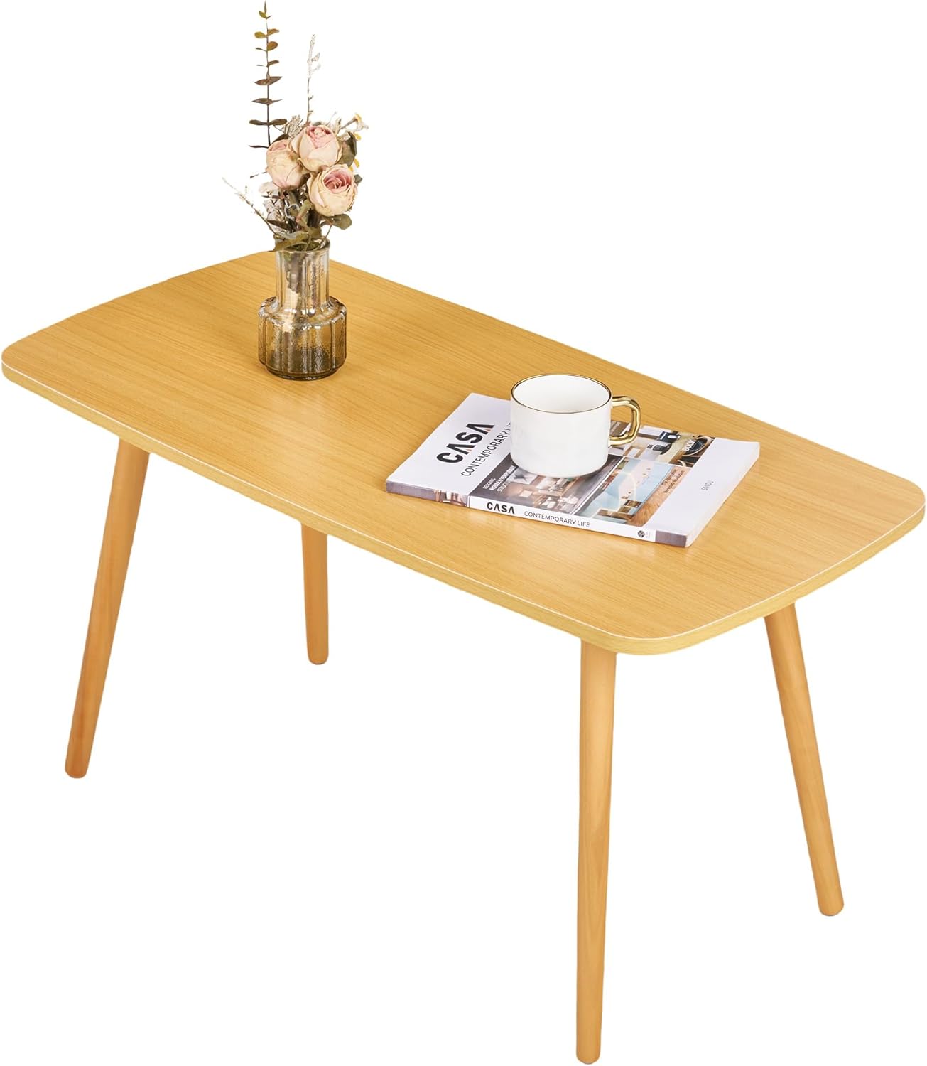 VECELO ローテーブル 幅80x奥行き40x高さ42CM ミニテーブル コーヒーテーブル 組立簡単 省スペース 一人暮らし 北欧 シンプル おしゃれ