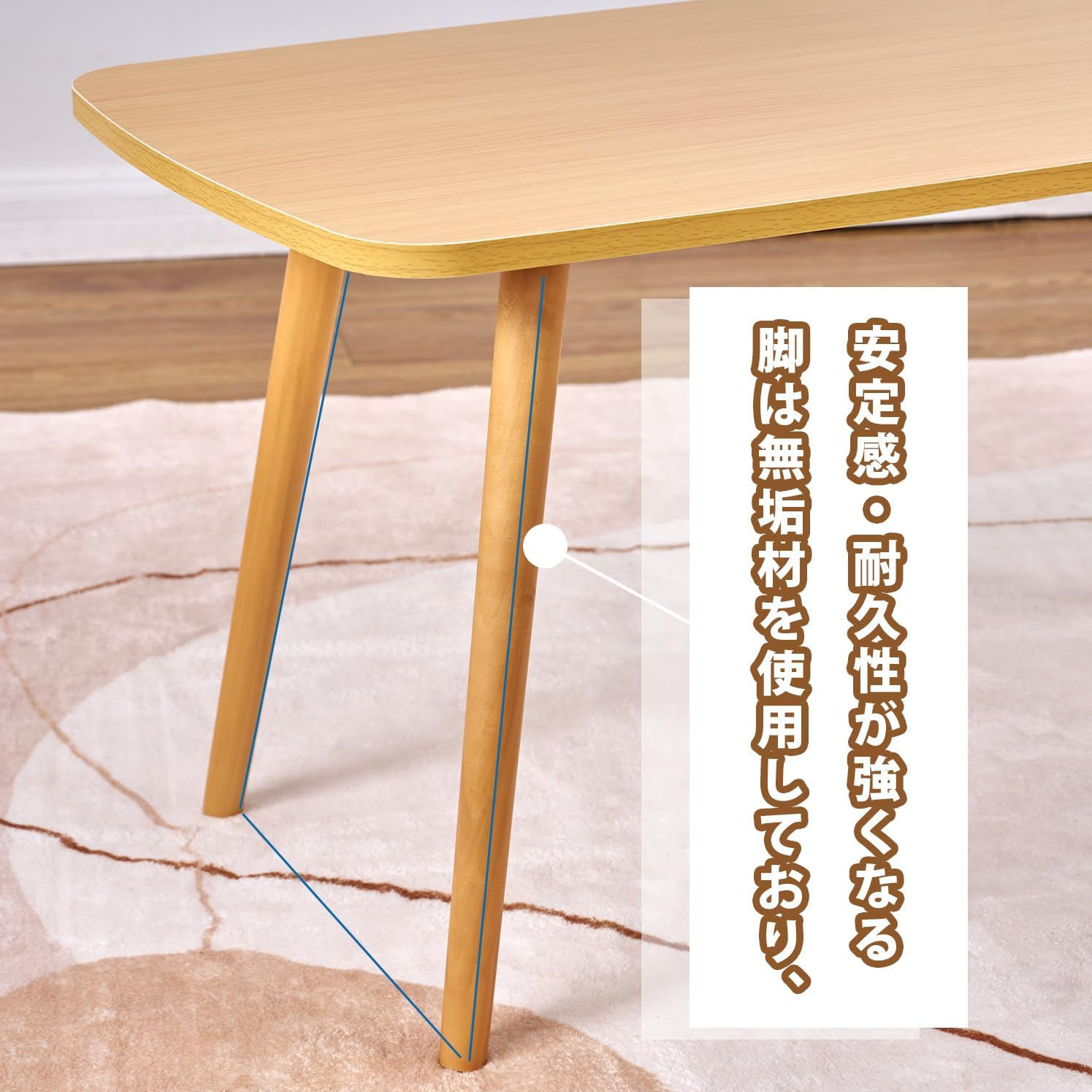 VECELO ローテーブル 幅80x奥行き40x高さ42CM ミニテーブル コーヒーテーブル 組立簡単 省スペース 一人暮らし 北欧 シンプル おしゃれ - 画像 (4)