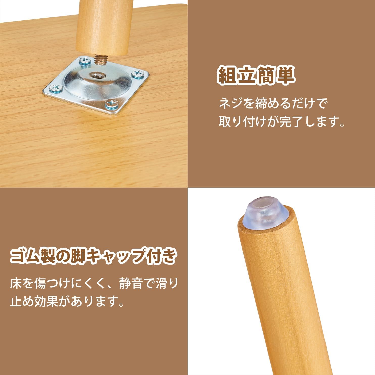 VECELO ローテーブル 幅80x奥行き40x高さ42CM ミニテーブル コーヒーテーブル 組立簡単 省スペース 一人暮らし 北欧 シンプル おしゃれ - 画像 (6)